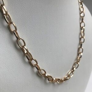 Gold-tone Oval Chain Link Necklace 17" -20.75"